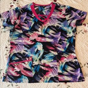 Jockey Multicolor Abstract Short Sleeve Top